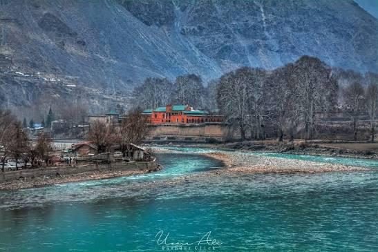 Chitral River with Shahi Qila